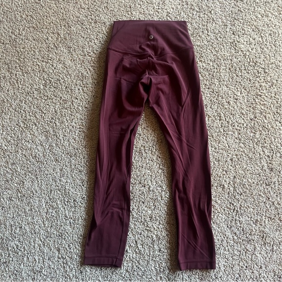 Women’s | Lululemon | Maroon Align High-Rise Pant 23” Leggings; Size 2 - Picture 4 of 7